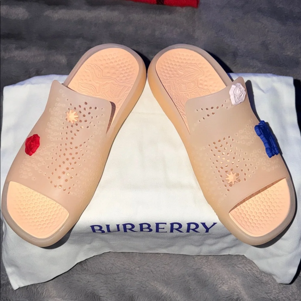 Burberry stingray sandals brand new w/ tags size 40 US size 9 marshmallow color - Picture 1 of 9